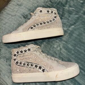 Vintage Havana Silver and Black High-Top Sneakers